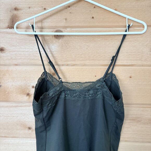 Stradivarius Cotton Bodysuit with Lace Detail in Green NWT - Picture 11 of 13